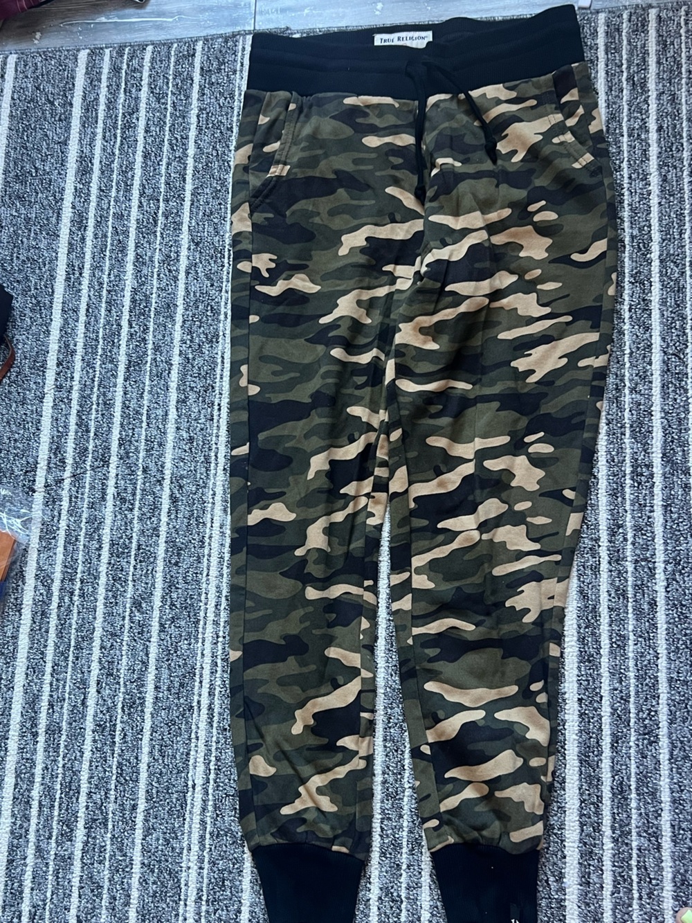 True Religion Green Camo Track Pants